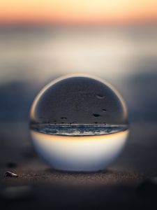 Preview wallpaper crystal ball, beach, reflection, illusion