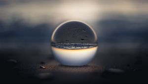 Preview wallpaper crystal ball, beach, reflection, illusion