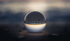 Preview wallpaper crystal ball, beach, reflection, illusion