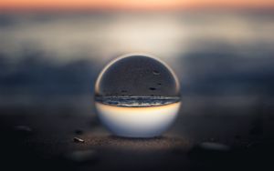Preview wallpaper crystal ball, beach, reflection, illusion