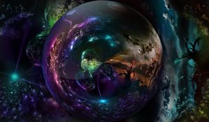 Preview wallpaper crystal ball, colorful, reflection, fate