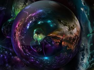 Preview wallpaper crystal ball, colorful, reflection, fate