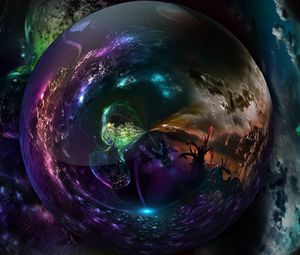 Preview wallpaper crystal ball, colorful, reflection, fate