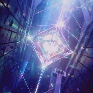 Preview wallpaper crystal, glow, glare, rays, bright, shape