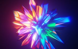 Preview wallpaper crystal, multicolored, faces, geometry