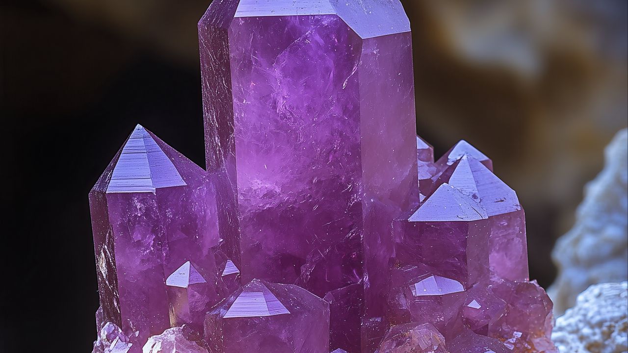 Wallpaper crystals, edges, amethyst, purple
