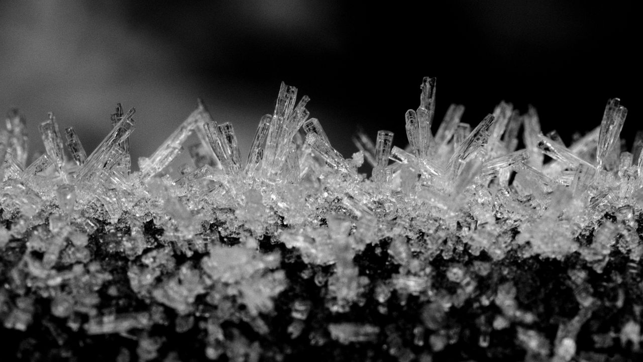 Wallpaper crystals, ice, macro, bw