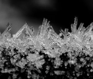 Preview wallpaper crystals, ice, macro, bw