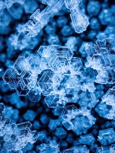 Preview wallpaper crystals, ice, macro, blue, transparent