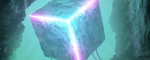 Preview wallpaper cube, 3d, neon, backlight