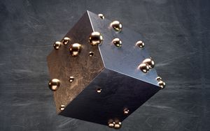 Preview wallpaper cube, balls, metal, texture, 3d
