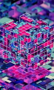 Preview wallpaper cube, colorful, 3d, volume