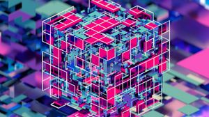 Preview wallpaper cube, colorful, 3d, volume