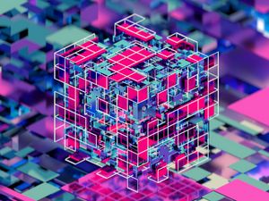 Preview wallpaper cube, colorful, 3d, volume