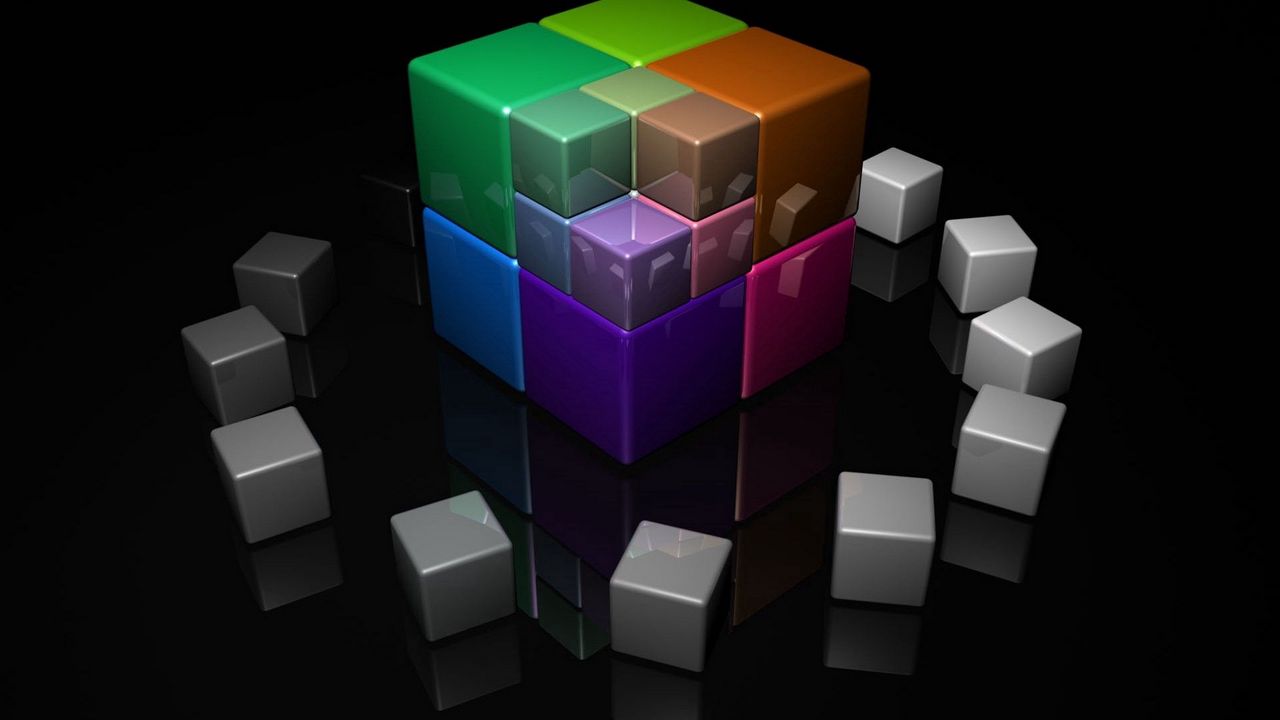 Wallpaper cube, cubes, colorful, bright