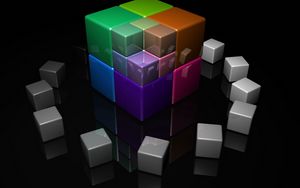 Preview wallpaper cube, cubes, colorful, bright