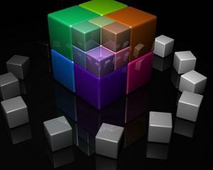 Preview wallpaper cube, cubes, colorful, bright