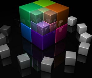 Preview wallpaper cube, cubes, colorful, bright