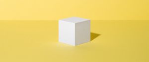 Preview wallpaper cube, figure, minimalism, yellow