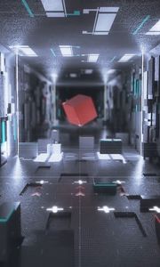 Preview wallpaper cube, shape, 3d, neon, glow