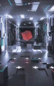 Preview wallpaper cube, shape, 3d, neon, glow