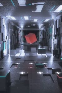 Preview wallpaper cube, shape, 3d, neon, glow