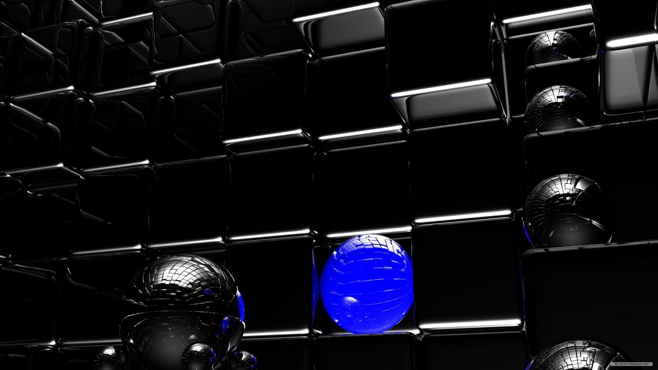 Wallpaper cube, sphere, shape, surface, space