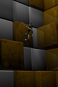 Preview wallpaper cube, square, robot, metal