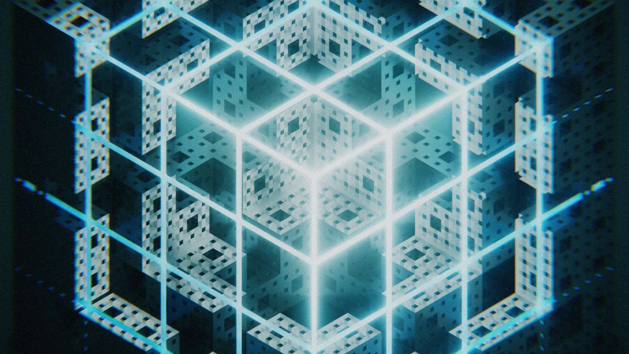 Wallpaper cube, structure, glow, shape, 3d