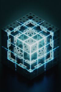 Preview wallpaper cube, structure, glow, shape, 3d