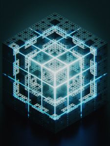 Preview wallpaper cube, structure, glow, shape, 3d