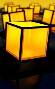 Preview wallpaper cubes, 3d, volume, shapes, yellow