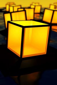 Preview wallpaper cubes, 3d, volume, shapes, yellow
