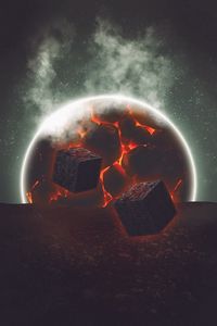 Preview wallpaper cubes, ball, sphere, smoke, 3d