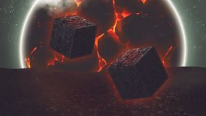 Preview wallpaper cubes, ball, sphere, smoke, 3d