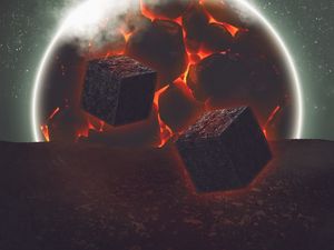 Preview wallpaper cubes, ball, sphere, smoke, 3d