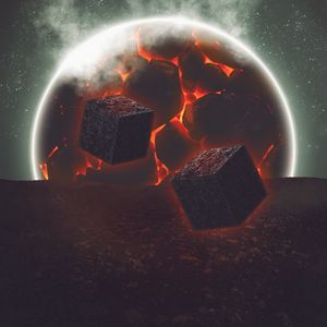 Preview wallpaper cubes, ball, sphere, smoke, 3d