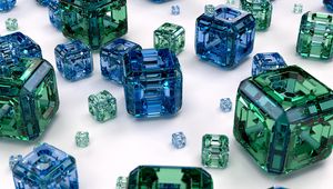 Preview wallpaper cubes, blue, green, glass