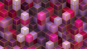 Preview wallpaper cubes, colorful, pink, purple, shapes