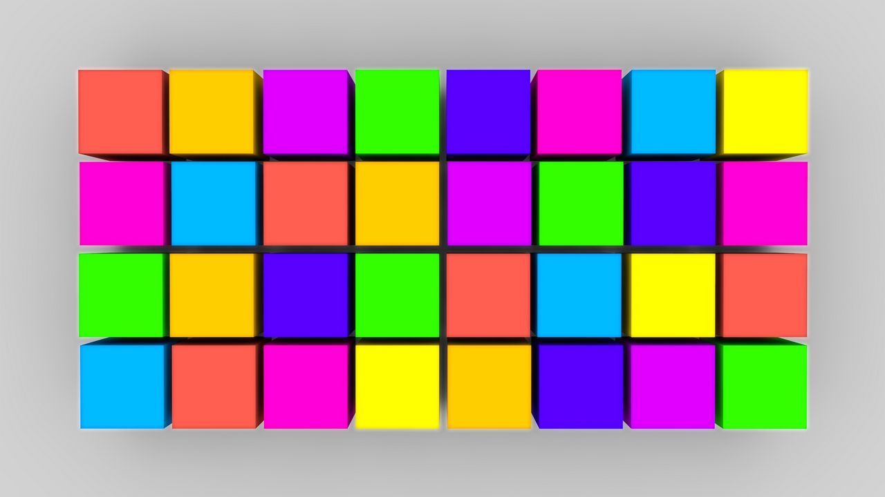 Wallpaper cubes, colorful, shape, surface