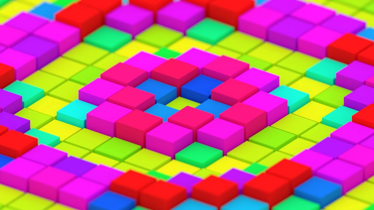 Wallpaper cubes, colorful, structure, 3d, bright