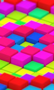 Preview wallpaper cubes, colorful, structure, 3d, bright