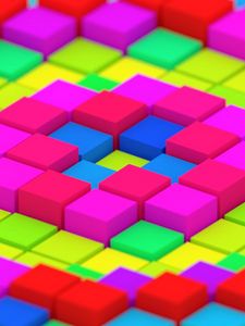 Preview wallpaper cubes, colorful, structure, 3d, bright