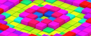 Preview wallpaper cubes, colorful, structure, 3d, bright