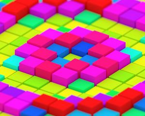Preview wallpaper cubes, colorful, structure, 3d, bright