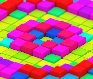 Preview wallpaper cubes, colorful, structure, 3d, bright