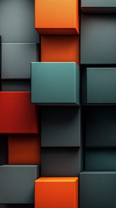 Preview wallpaper cubes, edges, abstraction, gray, orange