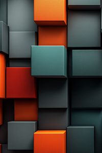 Preview wallpaper cubes, edges, abstraction, gray, orange