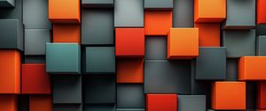 Preview wallpaper cubes, edges, abstraction, gray, orange