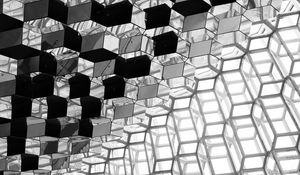 Preview wallpaper cubes, edges, light, bw